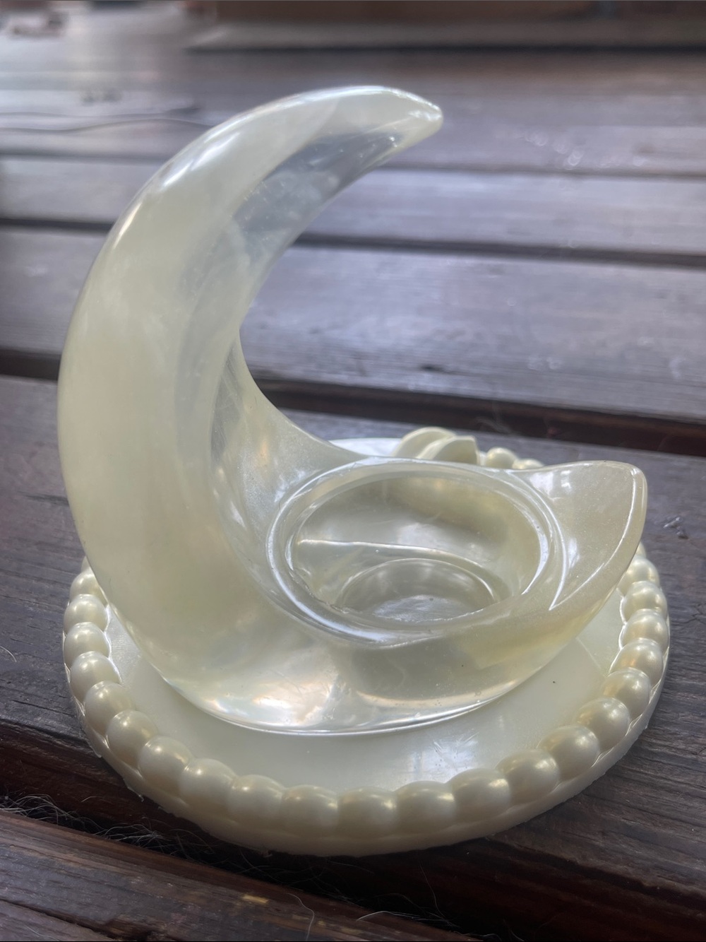 Pearl White Crescent Moon Candle Holder